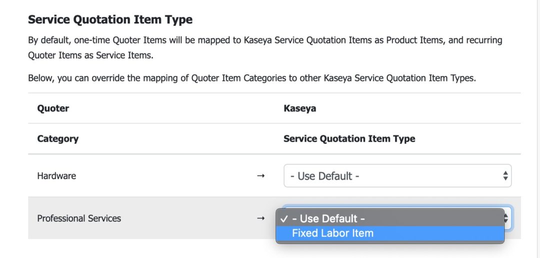 Kaseya BMS integration