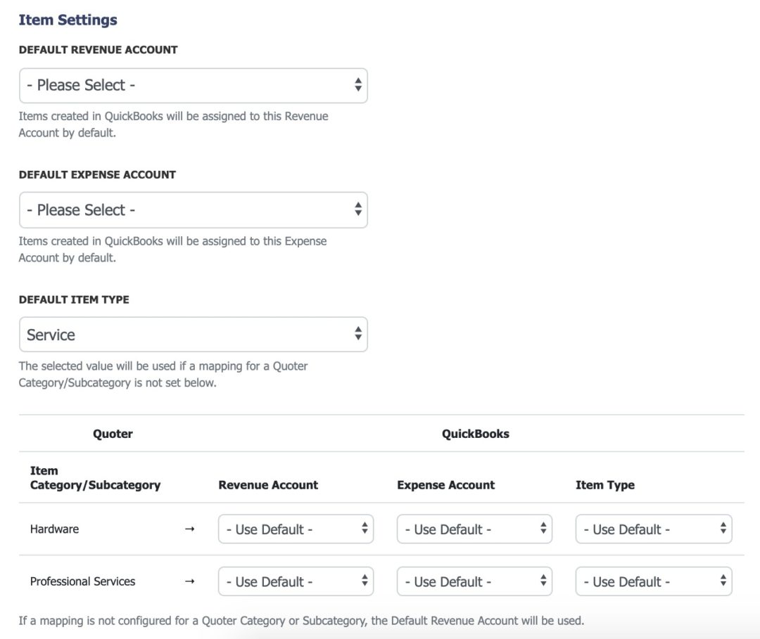 quickbooks online integration interface