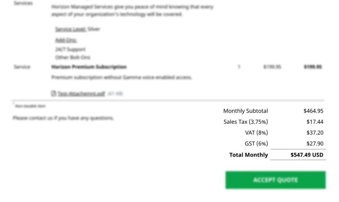 Sales tax quote sample VAT GST