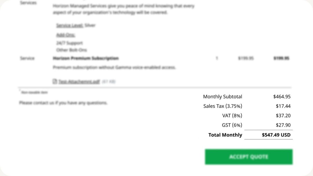 Sales tax quote sample VAT GST