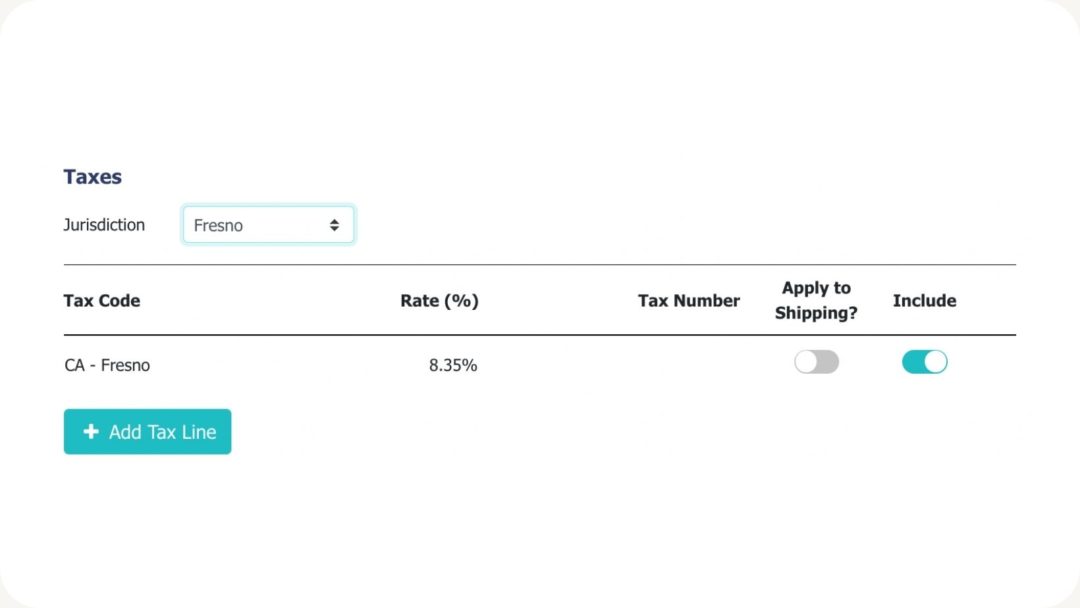 county sales tax settings