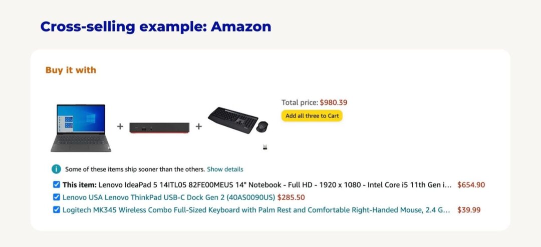 cross-sell example amazon