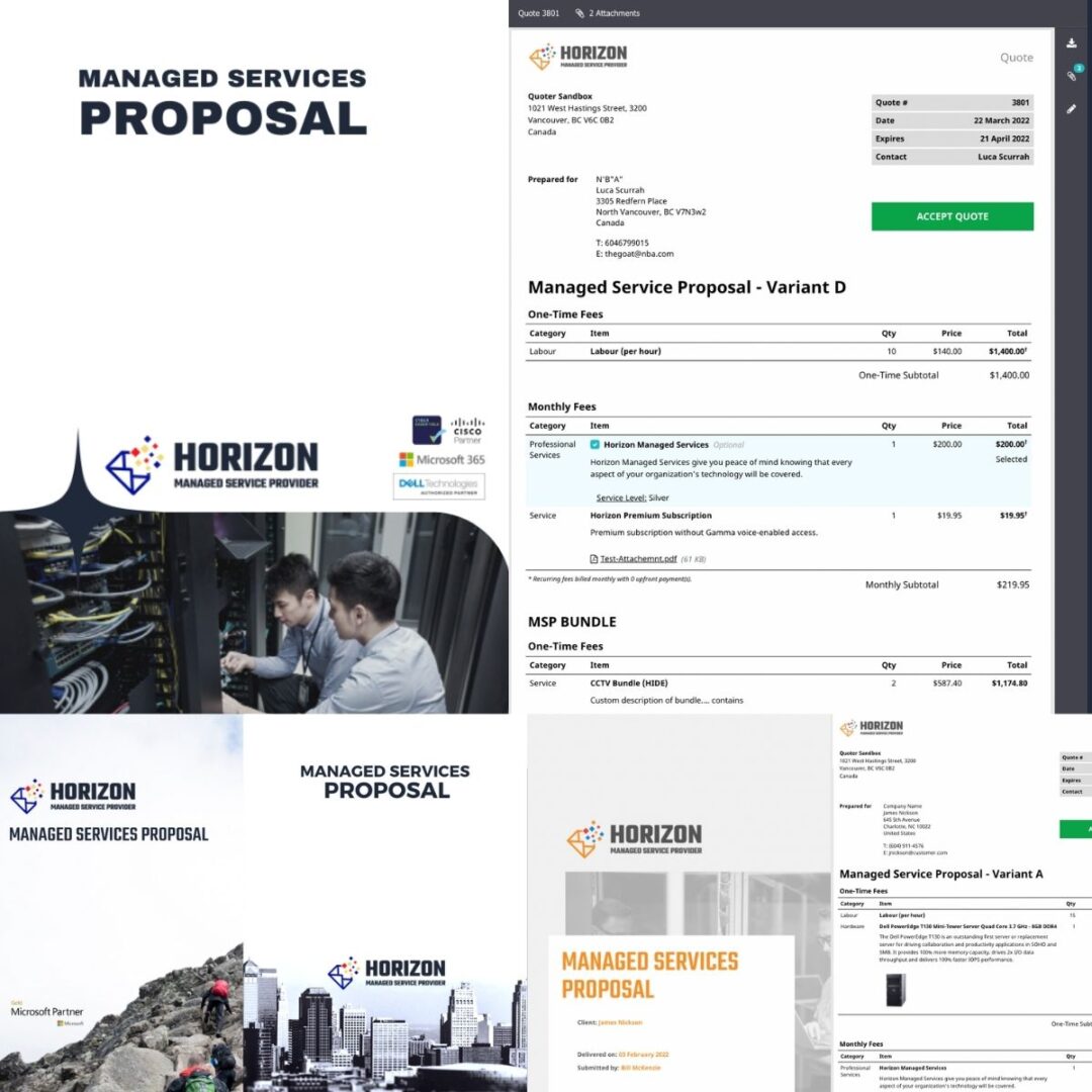proposal cover custom design msp quote