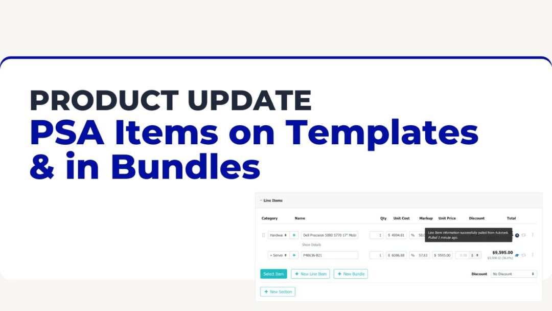 PSA integration improvement items bundles