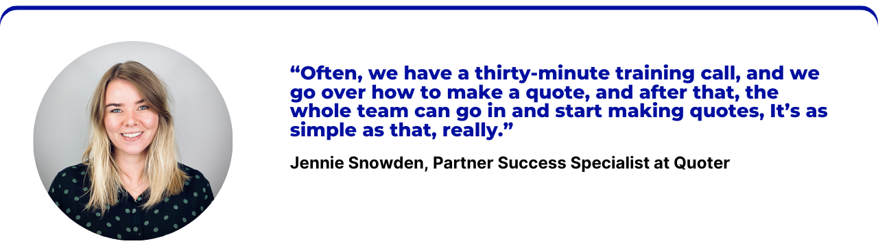 Jennie Snowden, Partner Success Specialist at Quoter