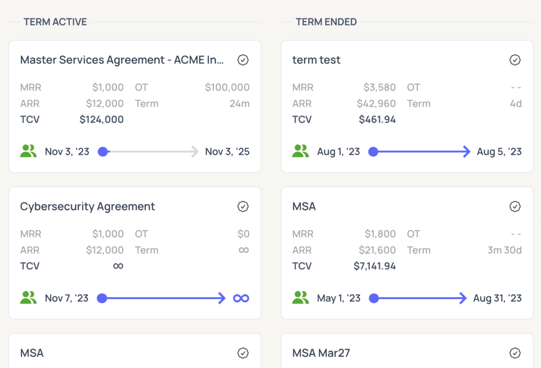 contract management quoter ui